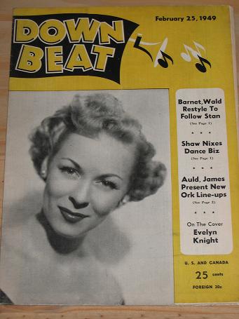 DOWN BEAT MAGAZINE FEBRUARY 25 1949 EVELYN KNIGHT BACK ISSUE FOR SALE VINTAGE JAZZ POPULAR MUSIC ENT