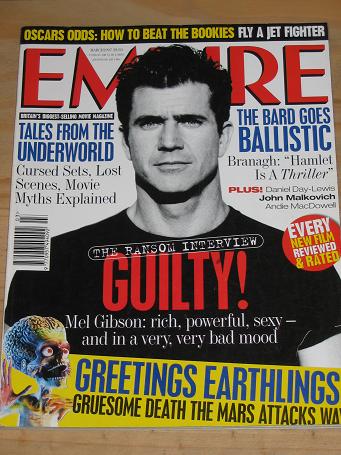 Tilleys Vintage Magazines : MARCH 1997 EMPIRE MOVIE MAGAZINE MEL GIBSON