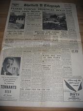 SHEFFIELD TELEGRAPH FEB 5 1953 HISTORIC NEWSPAPER FOR SALE CLASSIC IMAGES OF THE TWENTIETH CENTURY