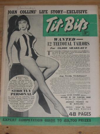 TITBITS MAG 12 MARCH 1955 JOAN COLLINS MERMAN GUINNESS VINTAGE PUBLICATION FOR SALE CLASSIC IMAGES O