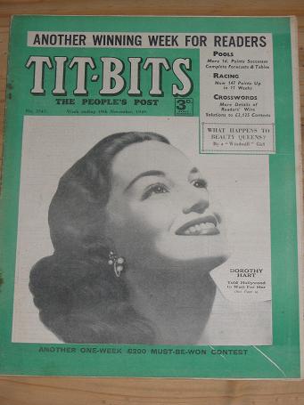 TITBITS MAG 19 NOV 1949 HART SHOUBRIDGE GRIBBLE VINTAGE PUBLICATION FOR SALE PURE NOSTALGIA ARCHIVES