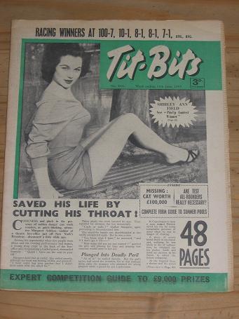  TITBITS MAG 11 JUNE 1955 SHIRLEY ANN FIELD VINTAGE PUBLICATION FOR SALE PURE NOSTALGIA ARCHIVES CLA