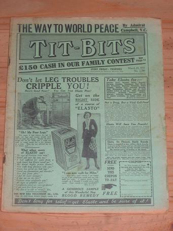  TITBITS MAG MARCH 23 1935 CHEYNEY THOMAS GALLOWAY VINTAGE PUBLICATION FOR SALE PURE NOSTALGIA ARCHI