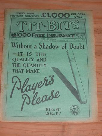  TITBITS MAG JAN 30 1932 DUDLEY HOYS KINGSTON FARJEON EARNSHAW VINTAGE PUBLICATION FOR SALE PURE NOS