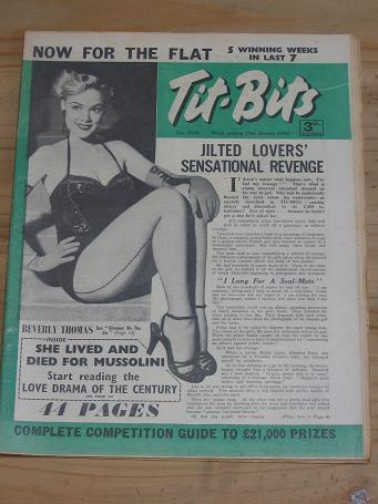 TITBITS MAG 27 MARCH 1954 BEVERLEY THOMAS VINTAGE PUBLICATION FOR SALE PURE NOSTALGIA ARCHIVES CLASS