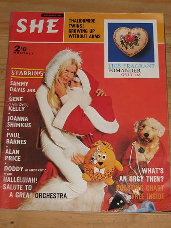 SHE MAGAZINE DEC 1969 VINTAGE WOMENS PUBLICATION FOR SALE PURE NOSTALGIA ARCHIVES CLASSIC IMAGES OF 