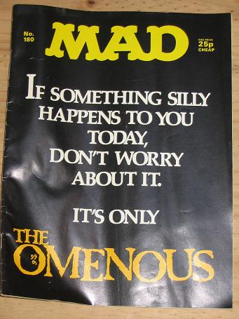 ISSUE NUMBER 180 MAD MAGAZINE FOR SALE VINTAGE ALTERNATIVE HUMOUR PUBLICATION CLASSIC IMAGES OF THE 