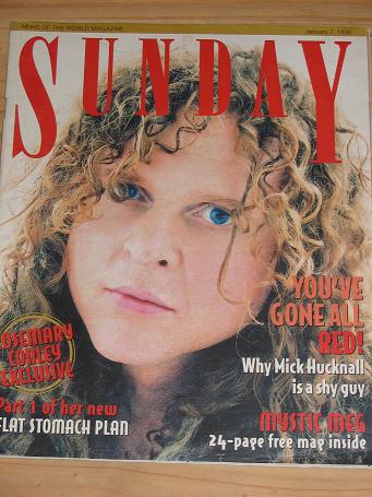 MICK HUCKNALL 1996 SUNDAY MAG JAN 7 LIZ HURLEY VINTAGE PUBLICATION FOR SALE CLASSIC IMAGES OF THE TW