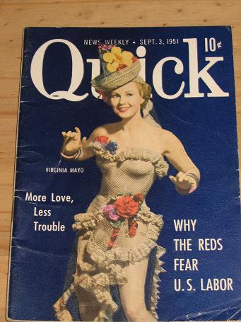 VIRGINIA MAYO QUICK MAG SEP 3 1951 VINTAGE POCKET NEWS WEEKLY FOR SALE CLASSIC IMAGES OF THE TWENTIE