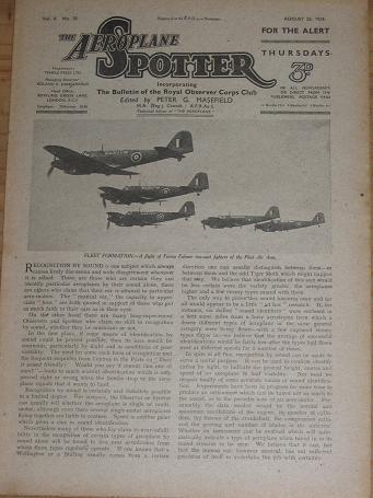 ISSUE 35 AEROPLANE SPOTTER MAG AUG 28 1941 ORIGINAL WW2 VINTAGE AVIATION PUBLICATION FOR SALE CLASSI