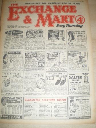 EXCHANGE AND MART magazine, October 15 1959 issue for sale. SALES, WANTS, EXCHANGES. Original Britis