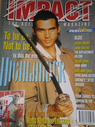 IMPACT magazine, April 1998 issue for sale. HIGHLANDER. Original British ACTION MOVIE publication fr