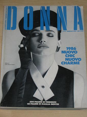 DONNA magazine February 1986. Scarce vintage WOMENS FASHION, style publication for sale. Classic ima