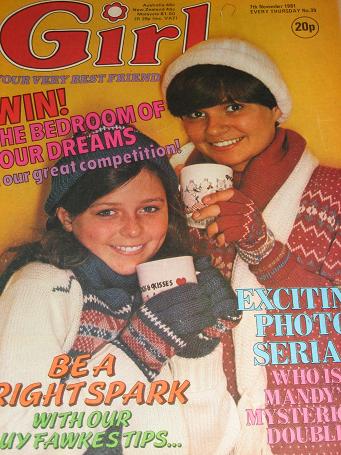 GIRL magazine, 7 November 1981 issue for sale. British teen publication. Tilleys, Chesterfield, Derb
