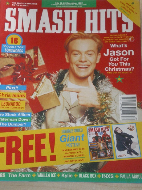 SMASH HITS magazine, 12 - 25 December 1990 issue for sale. JASON DONOVAN, CHRIS ISAAK, LEONARDO. Ori