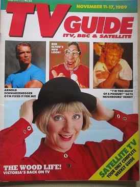 TV GUIDE magazine, November 11 - 17 1989 issue for sale. ARNOLD SCHWARZENEGGER, VICTORIA WOOD. Origi