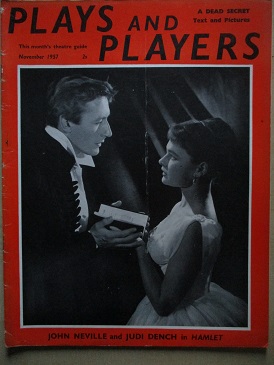 PLAYS AND PLAYERS magazine, November 1957 issue for sale. JOHN NEVILLE, JUDI DENCH. Original British