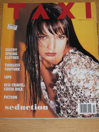 TAXI magazine, February 1990. Vintage womens, fashion, style publication for sale. Classic images of