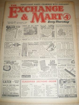 EXCHANGE AND MART magazine, July 17 1958 issue for sale. SALES, WANTS, EXCHANGES. Original British p