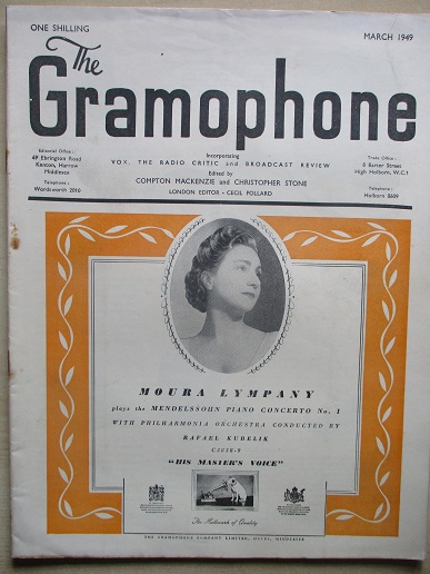 THE GRAMOPHONE magazine, March 1949 issue for sale. Original British publication from Tilley, Cheste
