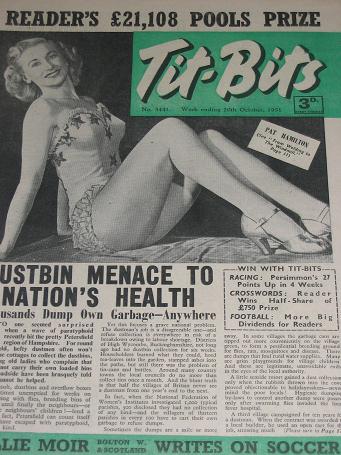 TITBITS magazine, 20 October 1951 issue for sale. PAT HAMILTON, PETT, GRAHAM, JOHNNY BLAZES. Birthda