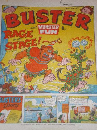 BUSTER comic, 30 July 1977 issue for sale. Original gifts from Tilleys, Chesterfield, Derbyshire, UK
