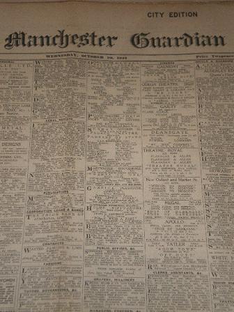 Tilleys Vintage Magazines : THE MANCHESTER GUARDIAN newspaper, October ...