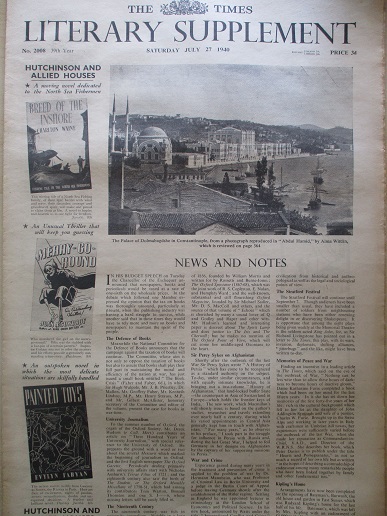 THE TIMES LITERARY SUPPLEMENT, July 27 1940 issue for sale. MOBILIZING CIVILIAN AMERICA. Original Br