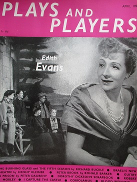 PLAYS AND PLAYERS magazine, April 1954 issue for sale. EDITH EVANS. Original British publication fro