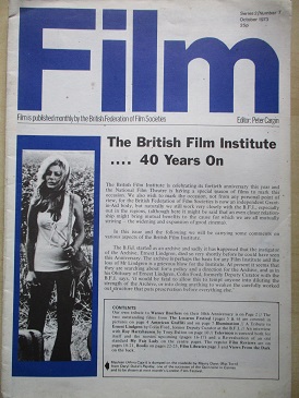FILM magazine, October 1973 issue for sale. AHNA CAPRI. Original British publication from Tilley, Ch