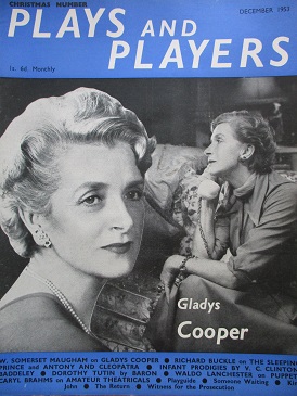 PLAYS AND PLAYERS magazine, December 1953 issue for sale. GLADYS COOPER. Original British publicatio