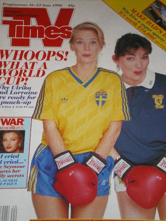 TV TIMES magazine, 16 - 22 June 1990 issue for sale. ULRIKA JONSSON, LORRAINE KELLY. Original BRITIS