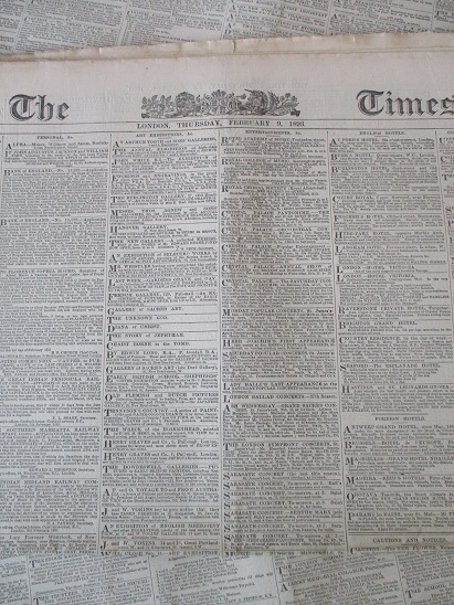 Tilleys Vintage Magazines : THE TIMES newspaper, Thursday, February 9 ...