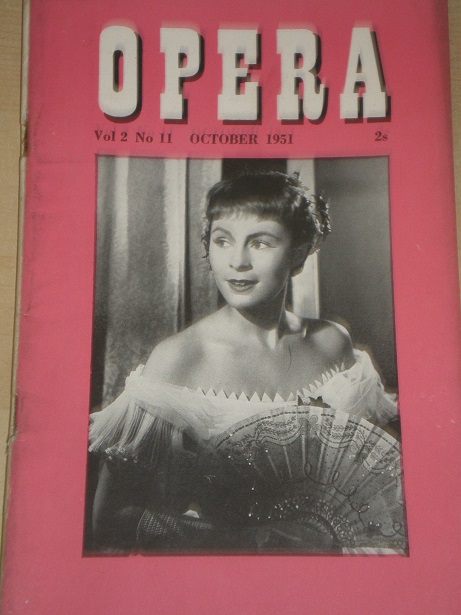 OPERA magazine, October 1951 issue for sale. Original UK publication from Tilley, Chesterfield, Derb