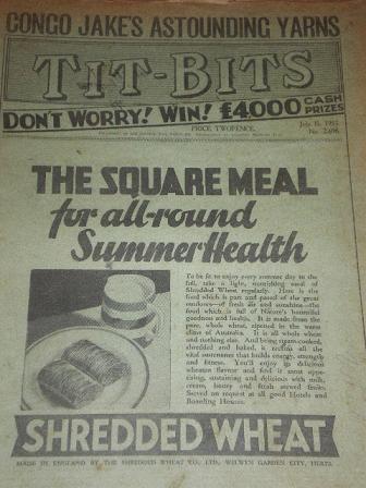 TIT-BITS magazine, July 15 1933 issue for sale. DOUGLAS NEWTON. Original British publication from Ti