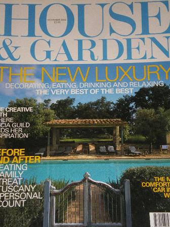 HOUSE AND GARDEN magazine, November 2002 issue for sale. Original publication from Tilley, Chesterfi