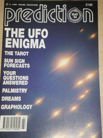 PREDICTION magazine, March 1994 issue for sale. OCCULT. Original British publication from Tilley, Ch