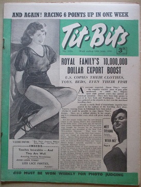 TIT-BITS magazine, 10 June 1950 issue for sale. PETT, VALERIE TREVOR, DONALD SHOUBRIDGE. Original Br
