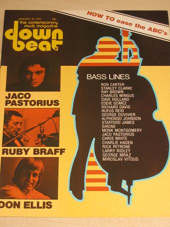 DOWNBEAT magazine January 27 1977. JACO PASTORIUS, RUBY BRAFF, DON ELLIS. Vintage JAZZ, BLUES, ROCK 