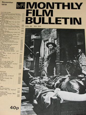 MONTHLY FILM BULLETIN, November 1979 issue for sale. Original BRITISH FILM INSTITUTE publication fro