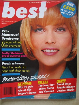 BEST magazine, September 29 1989 issue for sale. Original British WOMEN’S publication from Tilley, C