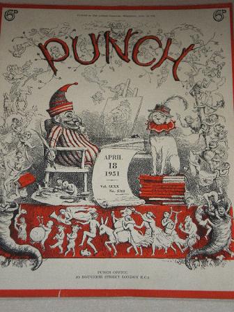 PUNCH magazine, April 18 1951 issue for sale. Original British publication from Tilleys, Chesterfiel