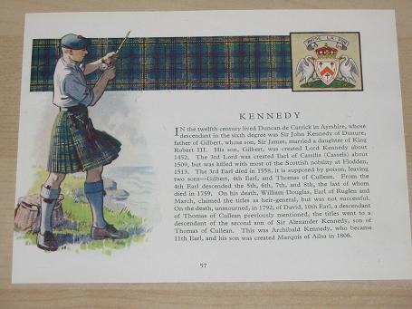 Tilleys Vintage Magazines : Original SCOTTISH CLANS, TARTANS Coloured ...