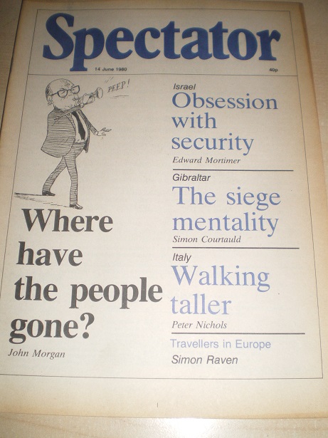 SPECTATOR magazine, 14 June 1980 issue for sale. ISRAEL, GIBRALTER, ITALY. Original British POLITICA