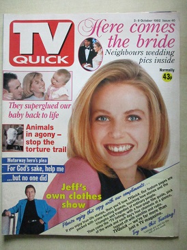 TV QUICK magazine, 3 - 9 October 1992 issue for sale. NEIGHBOURS. Original British ENTERTAINMENT pub