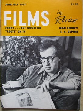 FILMS IN REVIEW magazine, June - July 1977 issue for sale. WOODY ALLEN. Original U.S. publication fr