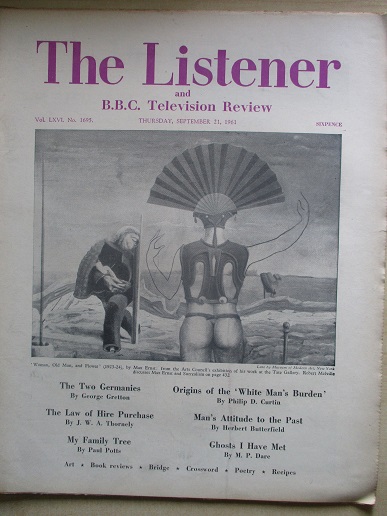 THE LISTENER magazine, September 21 1961 issue for sale. HERBERT BUTTERFIELD. Original BBC publicati