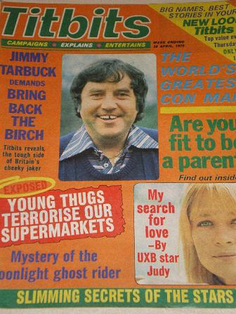 TITBITS magazine, 28 April 1979 issue for sale. Original gifts from Tilleys, Chesterfield, Derbyshir