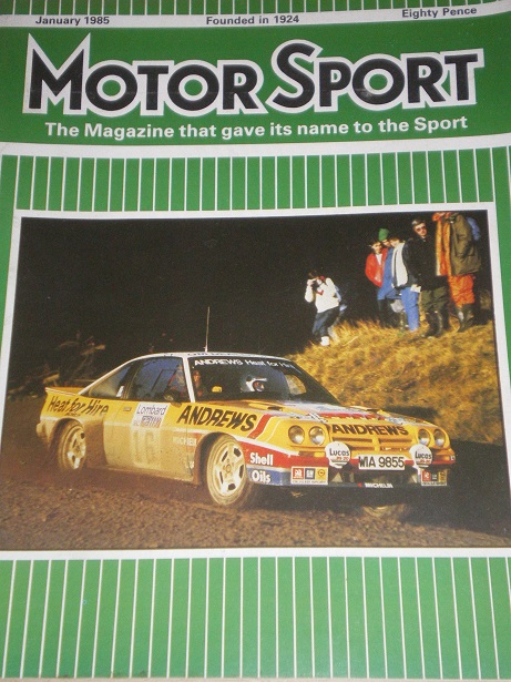 MOTOR SPORT magazine, January 1985 issue for sale. Original British publication from Tilley, Chester