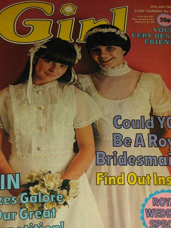 GIRL magazine, 25 July 1981 issue for sale. LADY DIANA, CHARLES. British teen publication. Tilleys, 